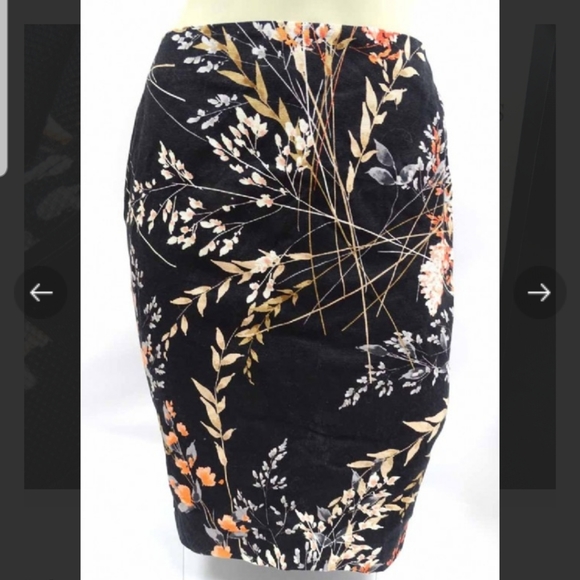 Talbot NWT Floral Wheat Black Skirt Pencil 2p - Picture 1 of 2